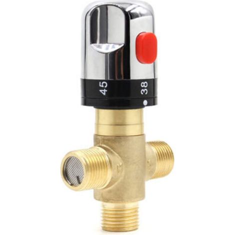 Mitigeur thermostatique en laiton Robinet thermostatique de salle de bain Mitigeur thermostatique avec contrôle de la température (1/4)