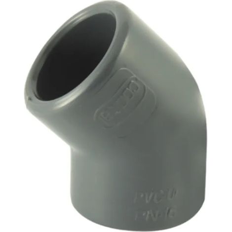 Curva a pressione in PVC 45° diametro 75 mm, femmina