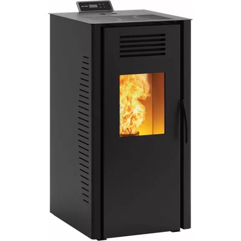 stufa a pellet ventilata "burano plus" nero 8 kw con wi-fi e bluetooth (1/2)