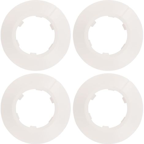 Lot de 4 cache-tuyaux muraux à bride fendue de 60 mm pour robinetterie, blanc (1/5)