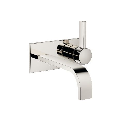 Mitigeur lavabo mural monocommande DO avec plaque de recouvrement MEM 36864782 Platinum