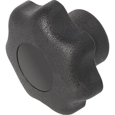 Poignee etoile Nirosta avec douille taraudée M5 forme K (1/4)