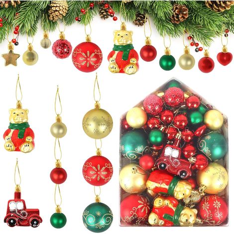 Set di 72 Sfere di Natale Infrangibili Rosso-Oro 3 cm Decor (1/5)