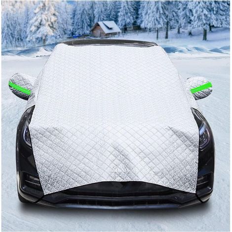 Couverture Pare Brise Voiture Repliable, Bâche Anti Givre Universelle Voiture avec Crochets élastiques-Silver 255 235 cm (1/4)