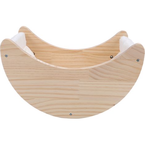 Lit de fenêtre pour chat avec ventouses puissantes, en bois de pin, sûr, confortable et facile à installer. Perchoir pour chat à fixer à la fenêtre. (1/5)