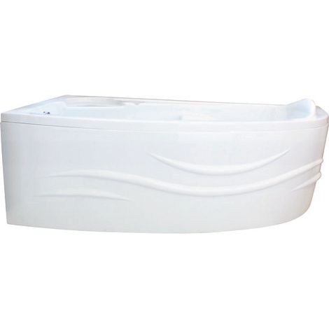 ONDEE ZEN - Kit Baignoire d'angle 140 cm et tablier motif vague - ABS et acryl 3mm - blanc (1/3)
