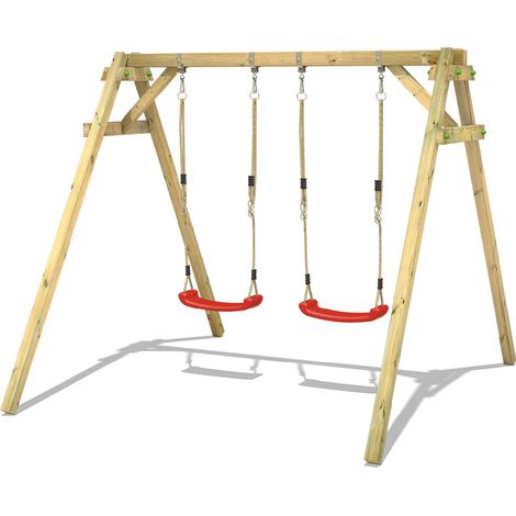 Wickey Schaukelgestell Kinderschaukel Smart Move Schaukel, Schaukelgerüst, Doppelschaukel, Holzschaukel - rot
