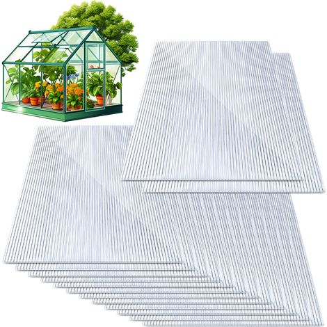 Jiubiaz 28 lastre in policarbonato alveolare 4 mm 121×60,5 cm, tagliabili, 20,5 m², resistenti ai raggi UV, doppia parete, per serra da giardino