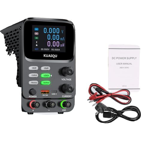 Fuente de alimentación de CC programable, salida ajustable de 0 a 60 V, corriente máxima de 30 A, 30 V 5 A-3 puertos, enchufe europeo de 220 V. (1/2)