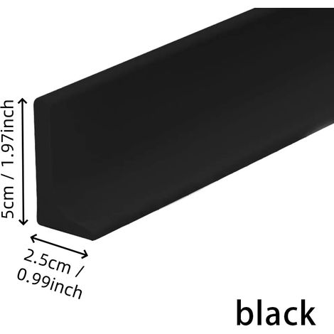 (Black Height 5cm-150cm - 4.92ft)Shower Threshold Water Guard Dam Bottom Seal for Bathroom Glass Shower Door Strip Dry and Wet Separation Caulk Seal Edge Tape (1/4)