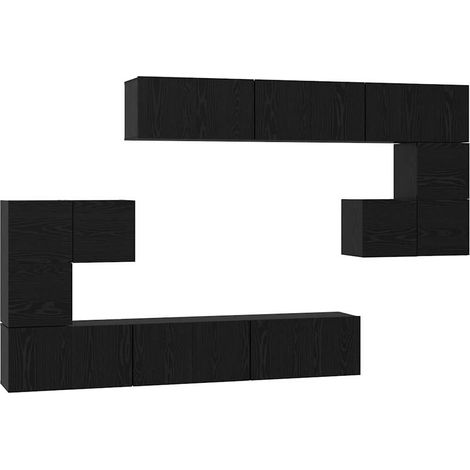 Maison Exclusive - Ensemble meuble TV 10 pcs Chêne noir Bois d'ingénierie