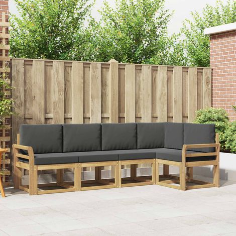 vidaXL Outdoor-Sofagarnitur mit Kissen 5 pcs Weiß und Anthrazit (1/5)
