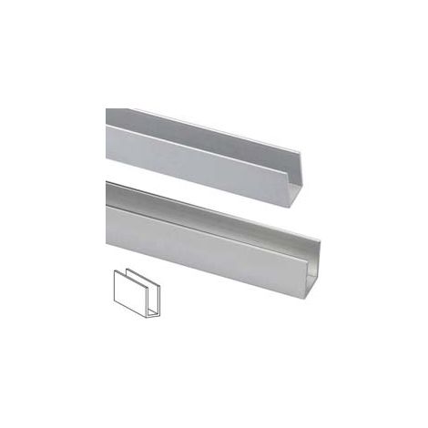 PROFILO AD U IN ALLUMINIO- - mm.8x8 mt.1 argento - 5 pezzi