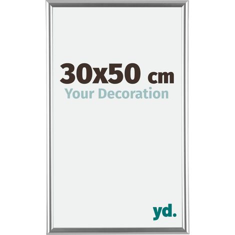 yd. - Cadre photo 30x50 - Argent - Plastique - Bordeaux