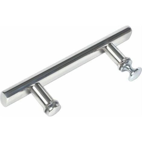 Poignée de porte de douche en ABS chromé de 145 mm (14,5 cm), trou à trou,Poignée de porte de salle de bain en acier inoxydable, argent, deux pièces,Lilaris