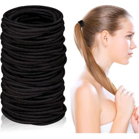 Elastique Cheveux, Bandes Elastiques pour Cheveux, Lot de 100 PC Nylon Cravates Elastiques, Lies pour Queue de Cheval, Chouchous de (1/4)