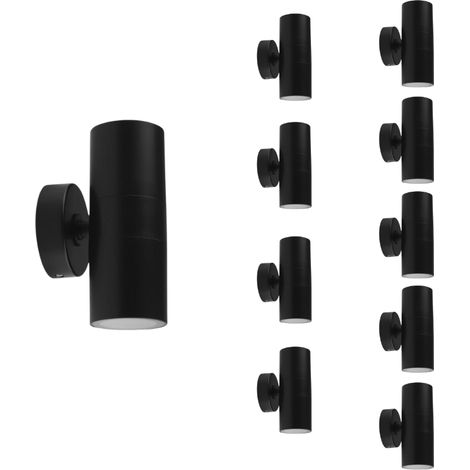 Applique Murale Noire IP65 Double Faisceau GU10 - Pack de 10 - SILAMP (1/4)