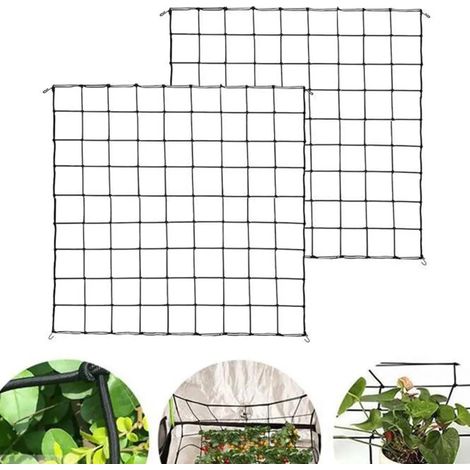 Filet de support pour plantes 120x120cm, filet de culture et de jardinage avec 4 crochets, treillis de soutien robuste pour concombres, tomates, fruits et légumes (1/5)