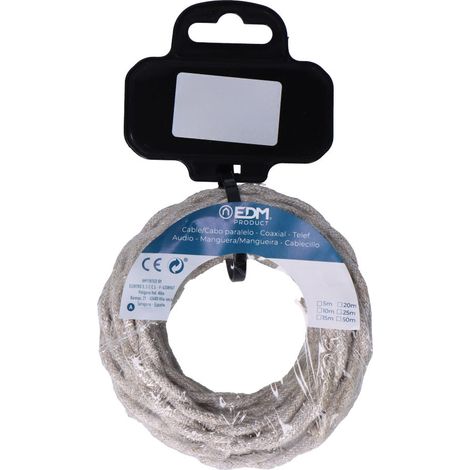 Cavo tessile intrecciato 2x0,75 mm Lino 5 m
