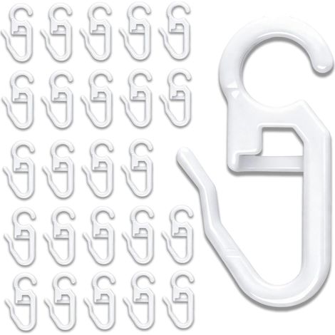 Confezione da 150 ganci per tende, clip in plastica bianca per tende da doccia/finestra/porta/tende/binario