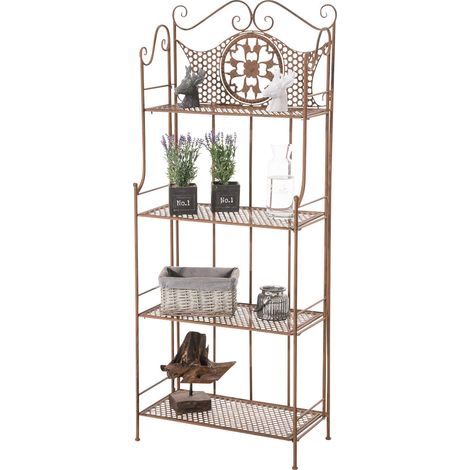 Mensola portapiante 4 livelli in ferro 153x61x33 cm marrone invecchiato ETA10023 (1/4)