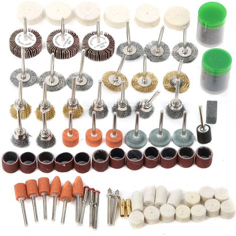 GARRYFIZH Ensemble de 145 accessoires pour outil rotatif, compatible avec mini-perceuse, meuleuse électrique, meulage, polissage et découpe.