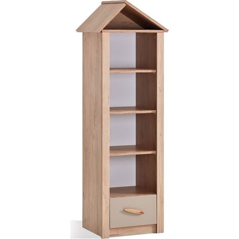 Regal Häuschen mit Schublade grau 164,4x47,4x41,3 cm (1/3)