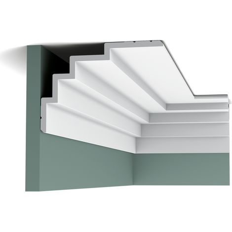Cornice decorativa Orac Decor C393 MODERN STEPS modanatura design moderno bianco 2m (1/5)