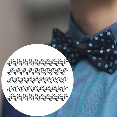 50 pièces attaches ajustables pour nœud papillon métallique, crochet de fixation cravate, bride coulissante pour cravate (1/5)
