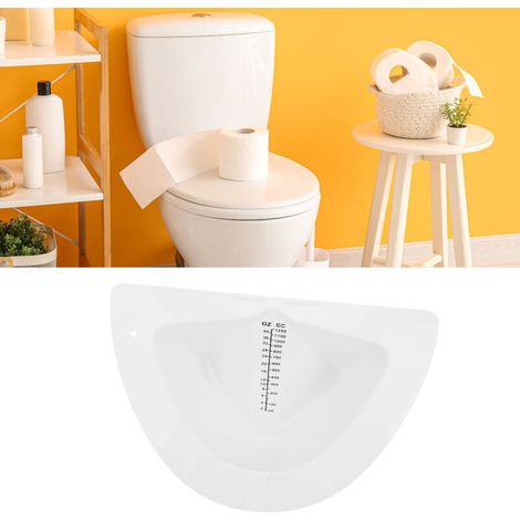 Collecteur d'Urines pour Toilette Réutilisable Résistant 1200ml 40oz Gradué Anti-Fuite pour Analyse Médicale Domicile Femmes