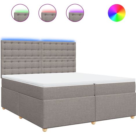 Maison Exclusive - Giroletto a Molle con Materasso Tortora 200x200 cm in Tessuto (1/5)