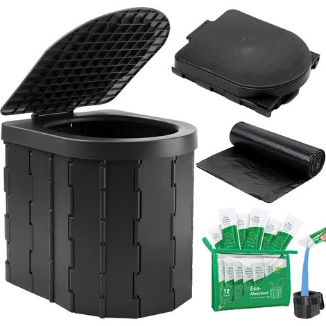Toilette Portable Camping - Toliet pour Hommes et Femmes - Seau Hygiénique pour Voiture - Toilettes de Voiture Pliables pour Adultes (1/4)