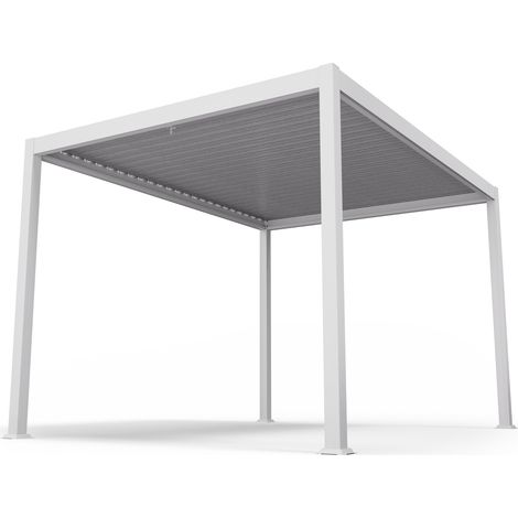 Blumfeldt LuminaHaven - Gazebo da 3x4 m, tetto a lamelle in acciaio zincato, protegge dal sole, dalla pioggia e dal vento (1/5)