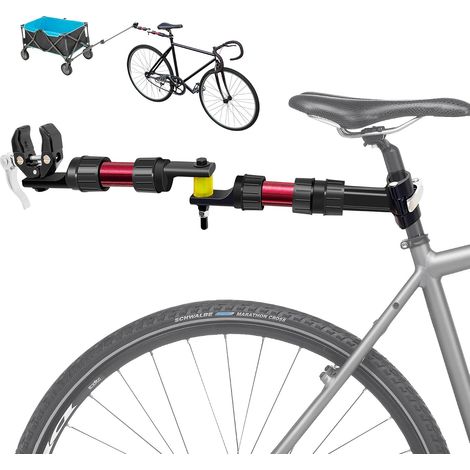 Attelage de remorque de vélo en aluminium - Adaptateur connecteur pour chariot à main et remorque de transport, serrage rapide, montage sans outil, pour tige de selle de 27 à 32 mm et tube de (1/5)