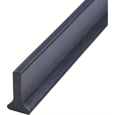 1 paquet de bande de retenue d'eau pour salle de douche en forme de T, plinthe imperméable et pliable-1 m x 1,6 mm x 30 mm-noir (1/5)