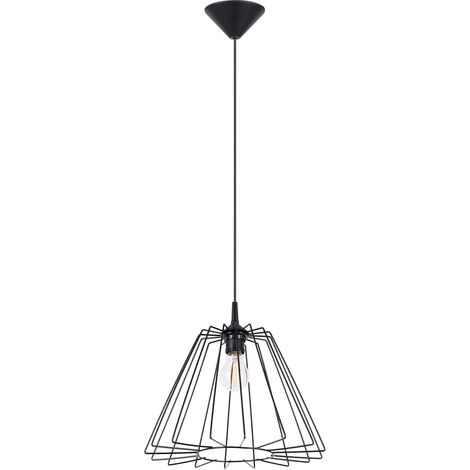 Lámpara colgante Trapo negro acero 1xE27  35cm Sollux (1/3)