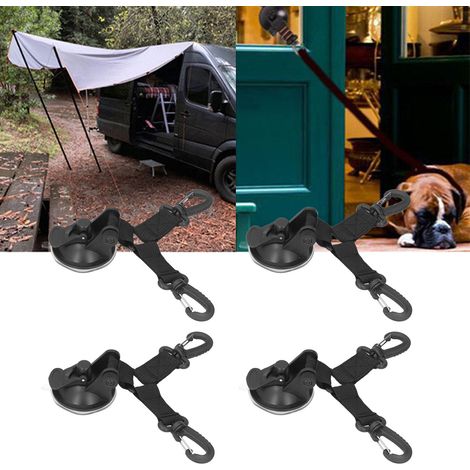 Lot de 4 ventouses pour tente de voiture, tente de camping, crochet multi-usage pour camping et maison, voyage en plein air, ventouse portable à double tête (1/5)