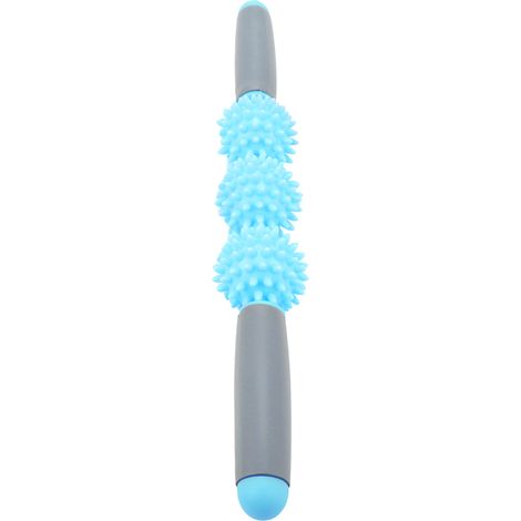 Bâton de yoga, rouleau musculaire, balle à picots anti-cellulite pour le dos, les bras, les épaules et les jambes (bleu) (1/5)