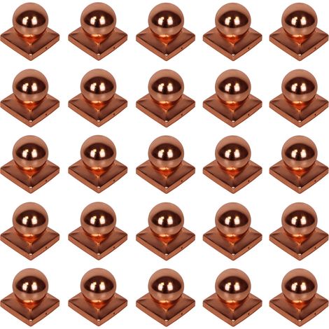 25x Pfostenkappe Kupfer 91 mm Kugel Abdeckkappe für Pfosten 9 x 9 cm (1/4)