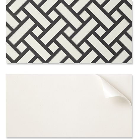 Panel de PVC encolado con motivo, perfecto para el pasillo, 100x50 cm, patr贸n geom茅trico entrelazado.