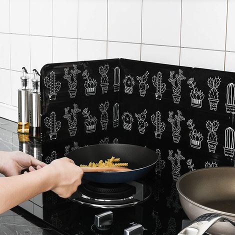 Plaque de protection pliable anti-huile pour cuisine nordique, séparateur d'huile noir, brevet design américain (1/4)