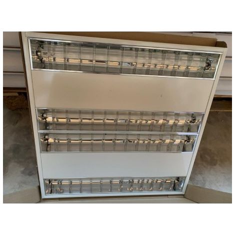 Plafonnier encastré fluo 4x14W avec tube T5 3000K et ballast HFP 230V K2 DPBE-EC SDS connectique GST18 IP20 IK07 DIETAL 68114 (1/3)