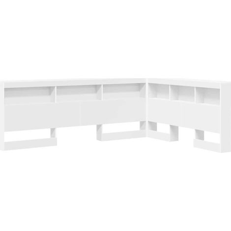 Maison Exclusive - Aufbewahrungskopfteil mit Regal Weiß 140 cm Ho
