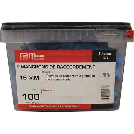 100 manchons de raccordement ICTA - Diamètre 16 mm - Ram (1/4)