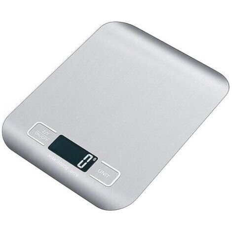 Balance de cuisine numérique 5kg/1g, écran LCD, en acier inoxydable, for la maison, les bijoux, collations, outils cuisson,Battery(Non inclus) (1/4)