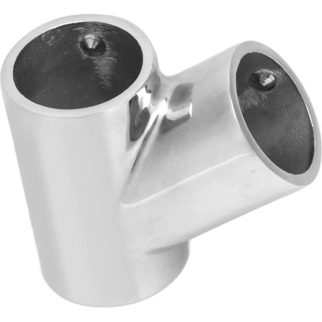 Raccord tube rambarde bateau 60° 3 directions acier inox 316 poli miroir Φ22 mm (7/8 po) (1/5)