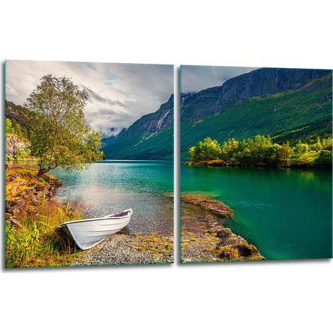 2 plaques de protection en verre pour cuisinière 40x52 paysage (1/5)