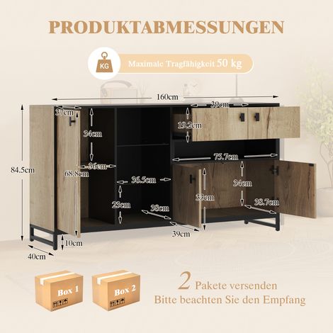 Armoire de rangement moderne double porte. Étagère ouverte,tablettes verre séparateurs réglables polyvalente intérieur. (1/5)