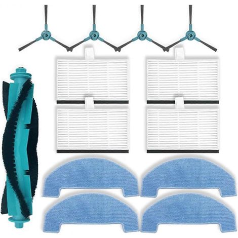 Pièces détachées pour aspirateurs Proscenic Q8 / Q8Max, Mova E10, Ultenic D10 et Ultenic T10 Lite : brosse latérale principale et filtre HEPA