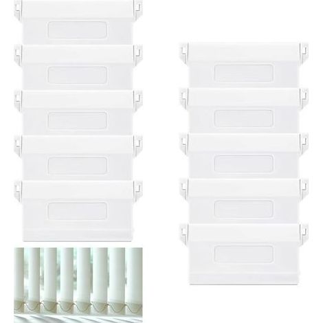10 Pièces Blanc Poids Aveugles Verticaux 89mm Poids pour Stores Verticaux Plaque de Lestage pour Store Californien Poids de Store Vertical Lattes (1/5)